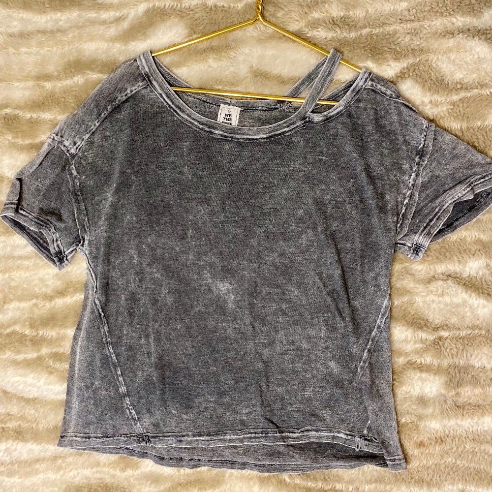We The Free Distressed Grey Short Sleeved Tee